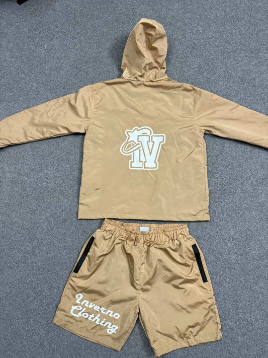 IV Reflective two piece hooded short set
