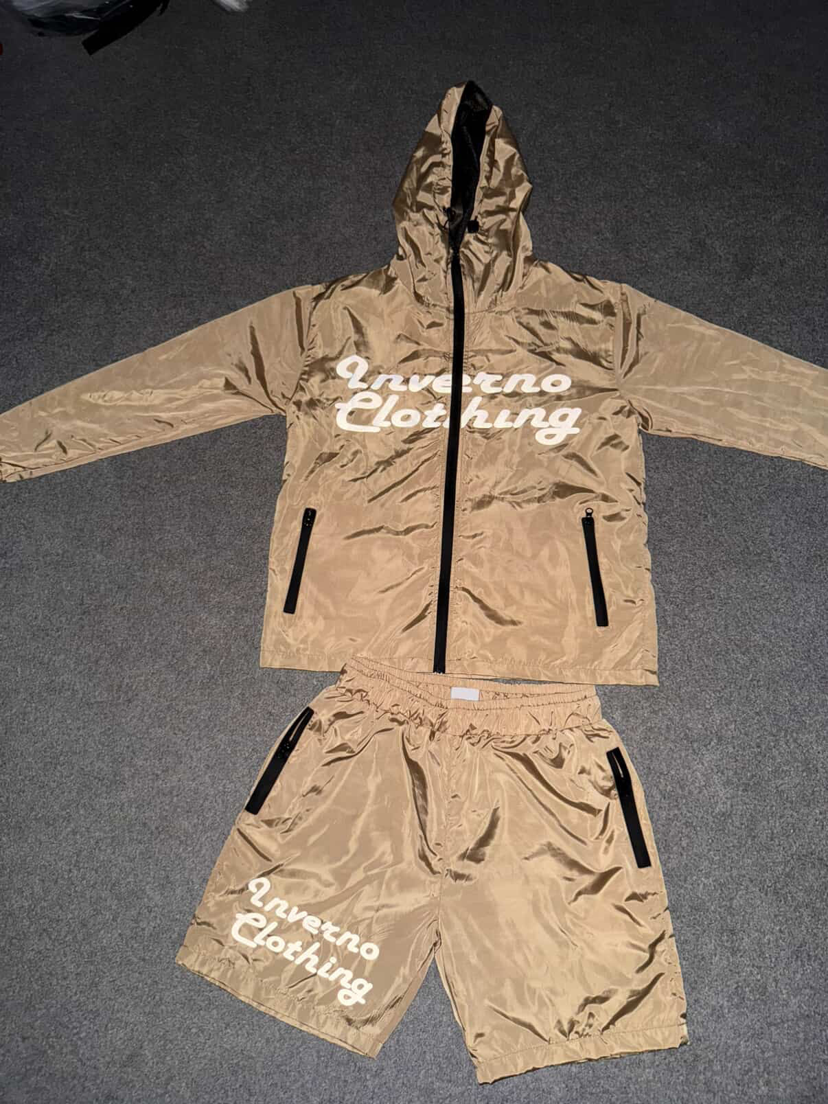 IV Reflective two piece hooded short set
